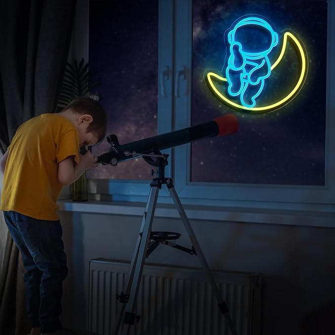 Astronauts Neon Signs for Wall Decor, USB Powered Dimmable Colorful Led Neon Signs for Bedroom, Boys Room, Teen Room, Wall Decor, Christmas Gifts, Birthday Gifts for Kids