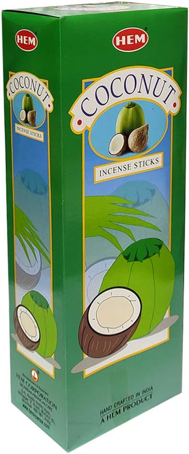 TRUMIRI Coconut Incense Stick Bundle: 121 Pieces (6 Packets of 20), Includes Incense Holder