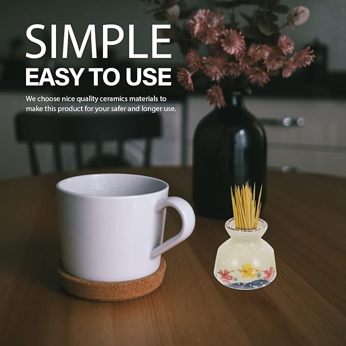 Creative Ceramics Toothpick Holder Decorative Desktop Plant Container Vase Decor