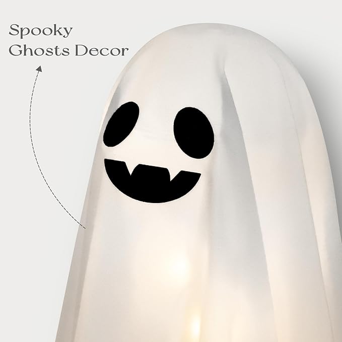 Halloween Decorations Indoor - 3 Packs DIY Light-Up Spooky Ghosts with String Lights, Witch Hats, Crafts Kits for Halloween Decor Indoor Party Home Table Mantel Room Kitchen Office