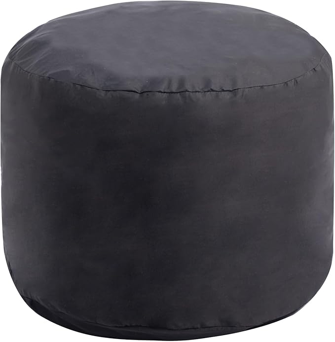 HollyHOME 15"(H) Bean Bag Round Ottoman Pouf, 6.6LB Memory Foam Filled Footstool for Sofa, Accent Stuffed Footrest Stool with Washable Cover, Single Footrest Stool for Living Room, Bedroom, Coffee