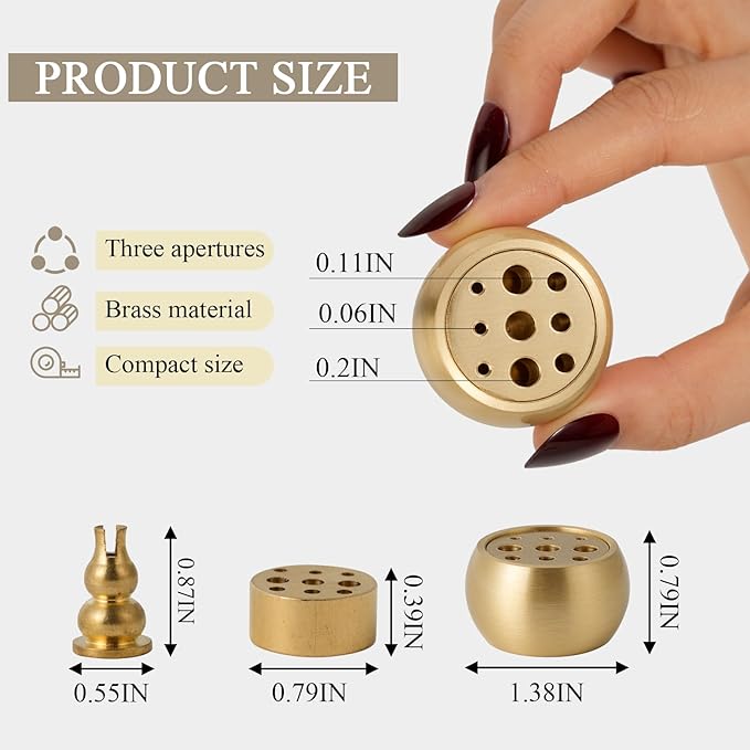 Dual-Purpose Copper Incense Cone Stick Brass Incense Holder for Incense Burning, Decoration and Yoga and Meditation