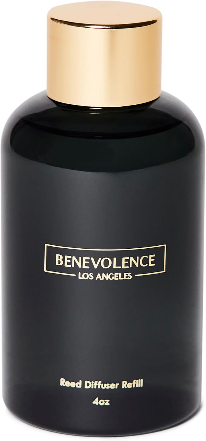 Benevolence LA Bergamot & Jasmine Reed Diffuser Oil Refill | Long Lasting Home Fragrance for Bathroom and Bedroom | Essential Oils for Relaxation - 4 oz