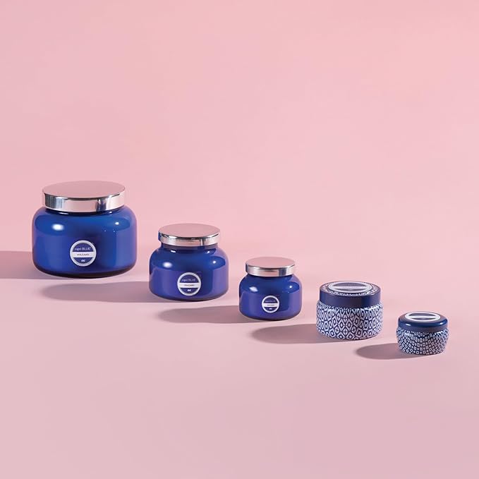Capri Blue Volcano Scented Candles - Luxury Three Wick Candles for Home Scented with Tropical Fruit & Sugared Citrus - Soy Wax Blend - Jumbo Blue Color (48 oz)