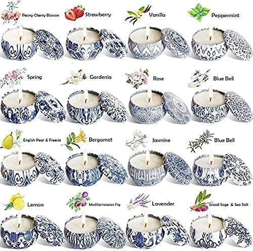 Scented Candles Gifts Set 16 Pack Soy Wax Travel Tin Jar Candles for Home 2.5 OZ Scented Candles for Mom for Christmas, Birthday, Thanksgiving, Mother's Day