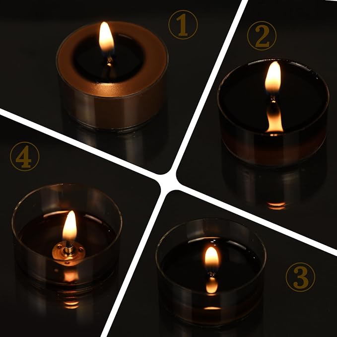 DEYBBY Scented Tealight Candles, Long Lasting Soywax Tea Candle Used for All of Holders|Clear Cup|24 Counts|Up to 4 Hour Burn Time|Coffee