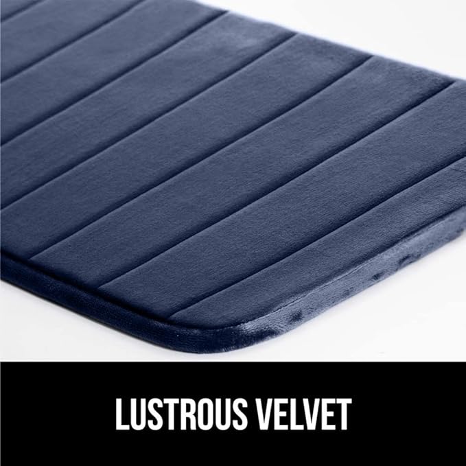 GORILLA GRIP Memory Foam Bath Mat, Soft Absorbent US Designed Bathroom Rug, Gripping Dots Machine Washable Bathmat, Cushioned Floor Mats, Shower Sink Rugs Room Décor Accessories, 42x24 Navy Blue
