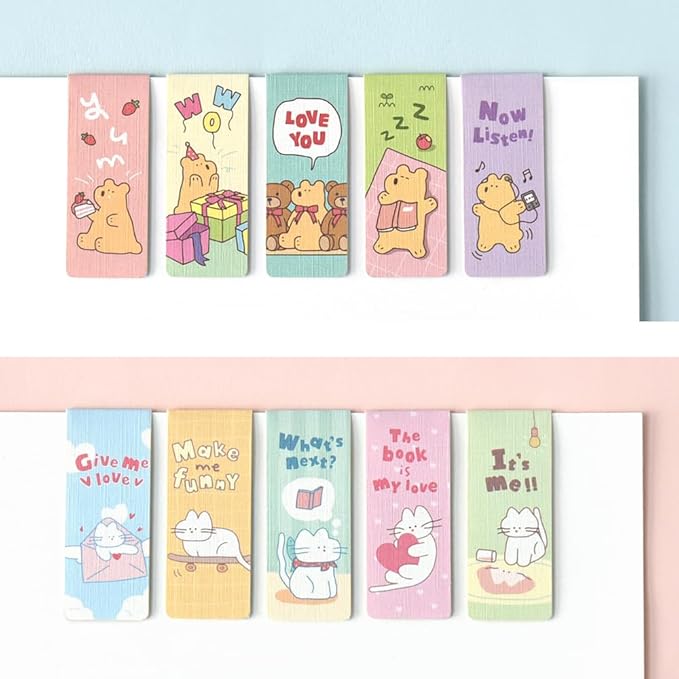 Monolike Magnetic Bookmarks Storytown Momo + Azzle, 10 Pieces