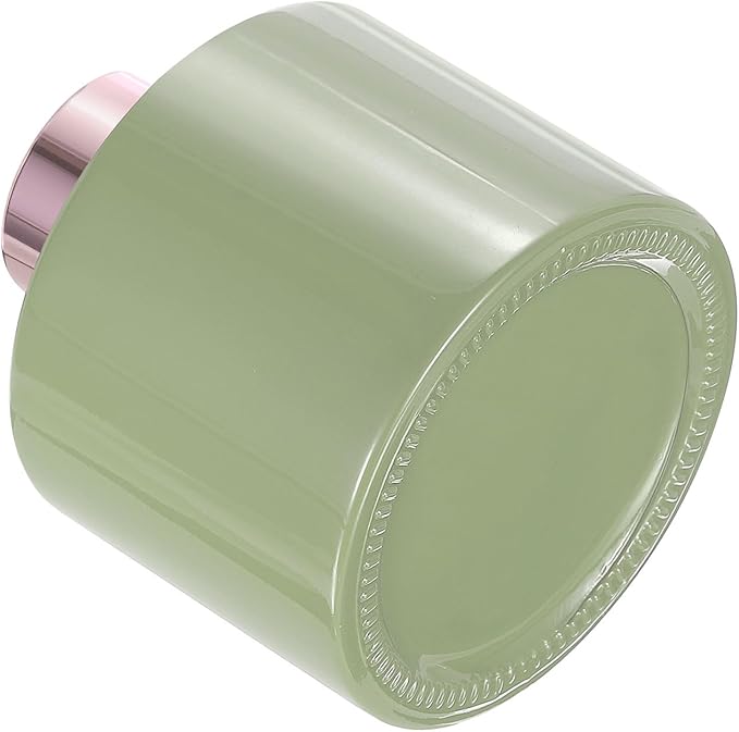 HARFINGTON Empty Glass Diffuser Bottle 140ml/4.7oz Refillable Fragrance Accessories Aromatherapy Jar Container for Replacement Reed Diffuser DIY Home Bathroom Green with Gold Tone Cap