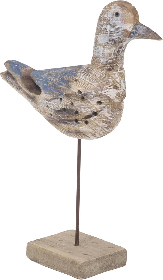 Deco 79 Wood Bird Decorative Sculpture Home Decor Statues, Set of 3 Accent Figurines 11"W, 14"H, Brown