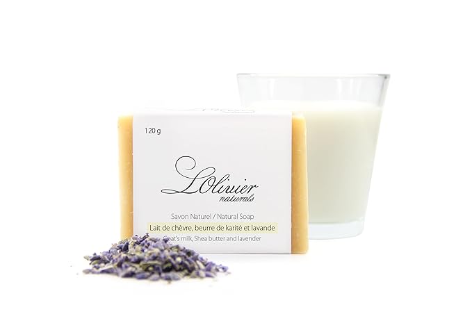 L'OLIVIER NATURALS 2 Pack Goat's Milk Soap - With Shea Butter and Lavender - All Natural Bar Soap - Handmade Soap - Made in Canada