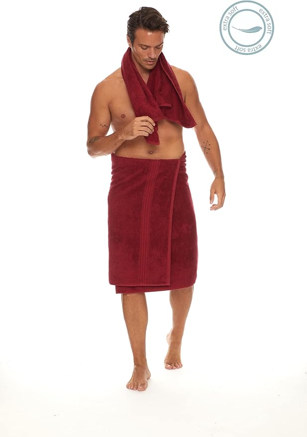 HOMELOVER 6 Piece Towel Set - 100% Organic Cotton 2 Bath Towels & 4 Hand Towels - 500 GSM, Hotel & Spa Quality, Soft, Quick Dry, Highly Absorbent Bathroom Essentials (Berry Red)