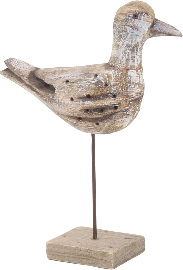 Deco 79 Wood Bird Decorative Sculpture Home Decor Statues, Set of 3 Accent Figurines 11"W, 14"H, Brown