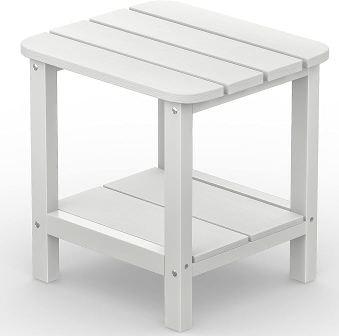 SERWALL Double Adirondack Side Table End Table- White