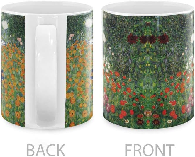 MUGBREW Classic Art Gustav Klimt Flower Garden Ceramic Coffee Mug Tea Cup, 11 OZ