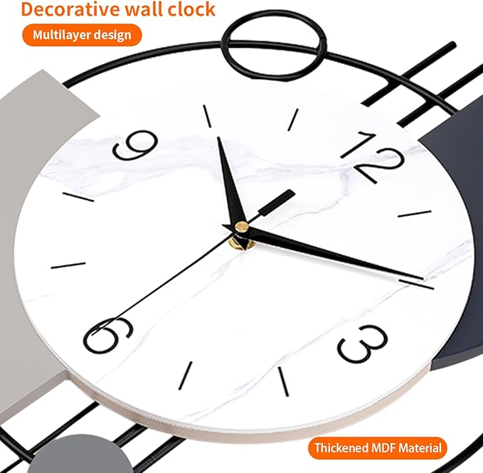 Decorative Wall Clock with Pendulum,Silent Non-Ticking Quartz Battery Operated,Large Wall Clock for Living Room,Kitchen,Home,Bathroom,Bedroom Wall Decor,20x33.5 inch