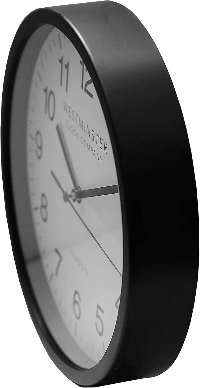 Always Home Westminster Clock Company 8 Inch Quartz Wall Clock (Standard Clock) Non-Ticking/Battery Operated for School Office Classroom