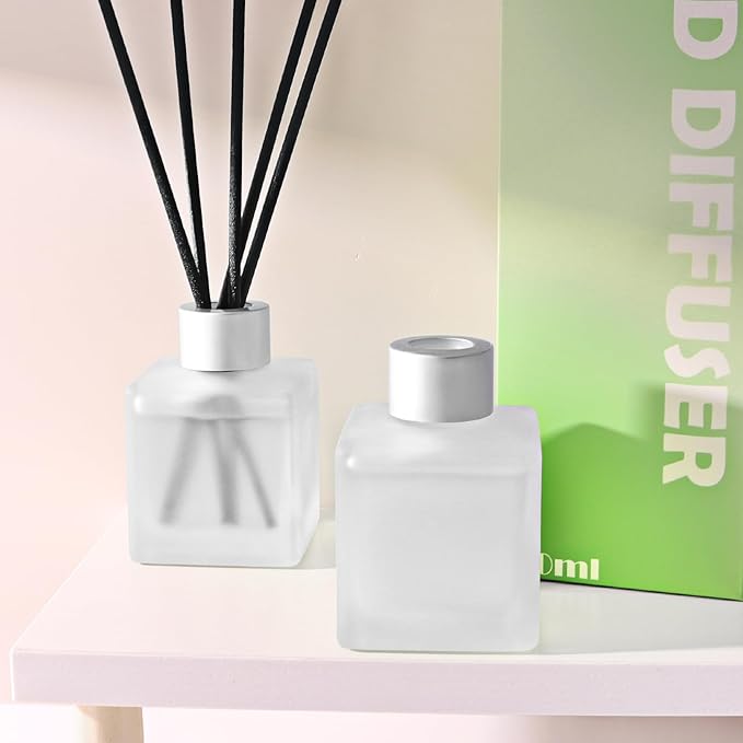 Reed Diffuser, Bamboo & White Tea Essential Oil with Diffuser Sticks for Room Decor, 3.4 fl oz(100ml) Long Lasting Scent Air Freshener, Home Fragrance for Bathroom Decoration (2 Pack)