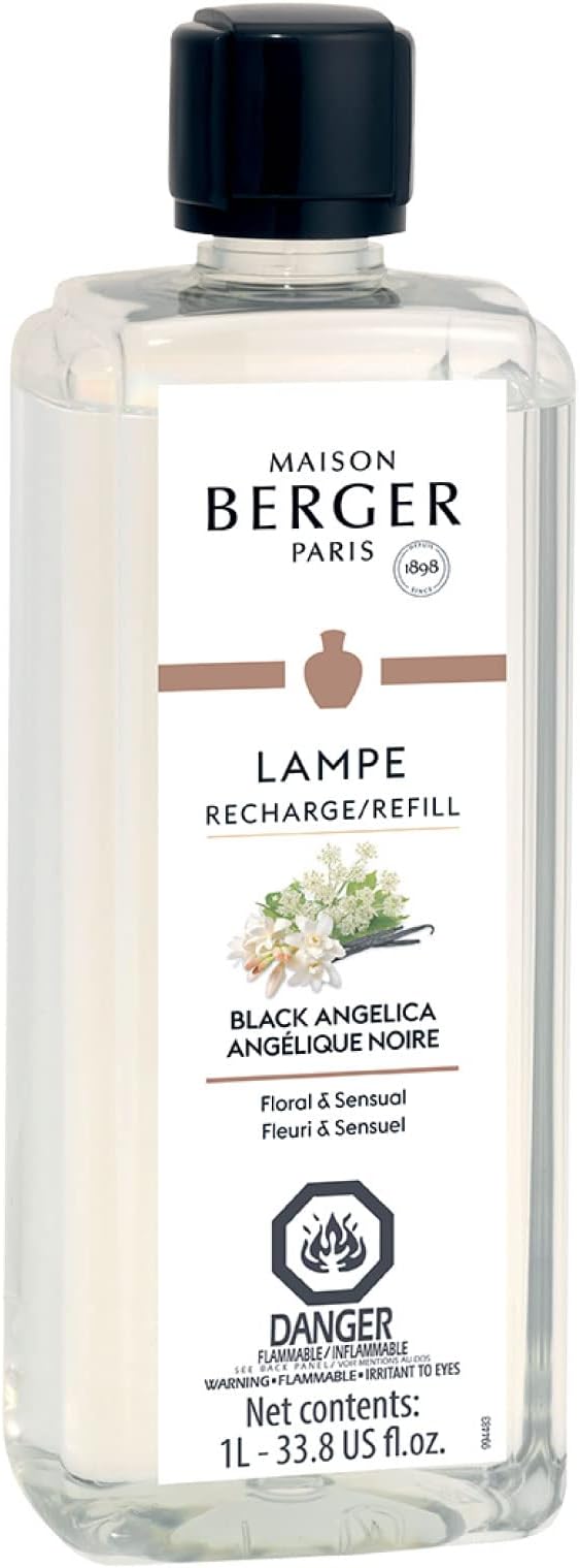 MAISON BERGER - Black Angelica - Lampe Berger Fragrance Refill for Home Fragrance Oil Diffuser - Air Freshener - 33.8 Fluid Ounces - 1 Liter