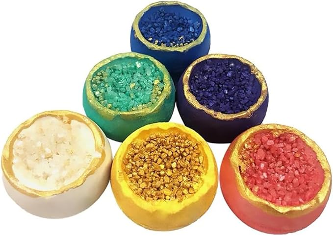 Bath Bombs Sea Salt by HUNDREZ Bath Bomb for Adults, Women, and Kids - Relaxing Treats and Spa-Grade Ingredients - Multicolor Set of 6 Relaxing Bath Bombs