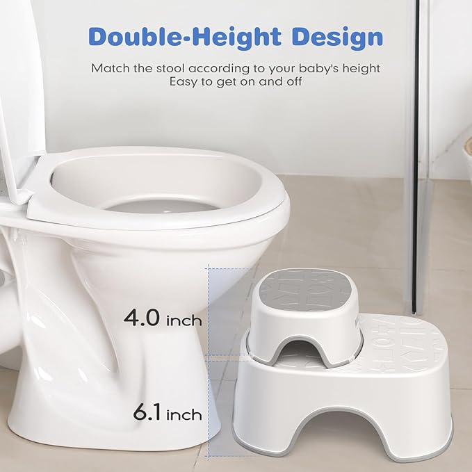 Maliton 2 Step Stool for Toddlers, Baby Kids Step Stool for Bathroom Sink, Anti-Slip Child Stool for Safety, Step Stool for Kids Toilet Potty Training, 2 Pack