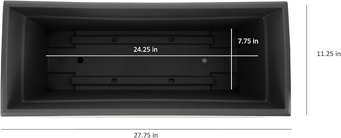 The HC Companies 28 Inch Romana Large Rectangular Planter Box - Lightweight Plastic Outdoor Plant Pot with Drainage for Decks, Patio, Pool, Black