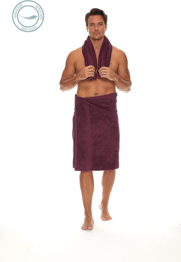 HOMELOVER 6 Piece Towel Set - 100% Organic Cotton, 2 Bath Towels, 2 Hand Towels, 2 Washcloths - 500 GSM, Hotel & Spa Quality, Soft, Quick Dry, Highly Absorbent Bathroom Essentials (Plum Purple)