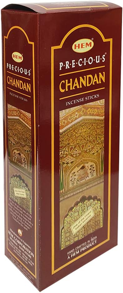 Precious Chandan (Indian Sandalwood) Incense Sticks and Incense Stick Holder Bundle Insence Insense Hem Incense Sticks