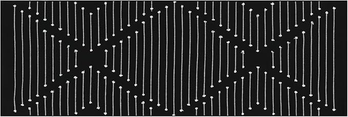 LIVEBOX Black Runner 2'x6' Boho Washable Rug for Hallway, Moroccan Woven Entryway Throw Area Rug Indoor Cotton Mat for Kitchen Laundry Room Bathroom Entry