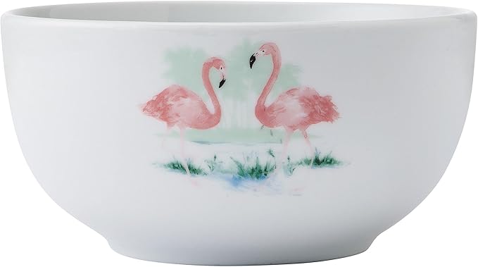 Studio Nova Flamingo Haven Tropical 12 Piece Dinnerware Plate Bowl Set, Service for 4