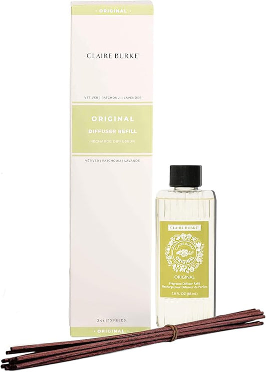 Claire Burke Original Diffuser Oil Refill 3 fl oz and 12 Reed Sticks