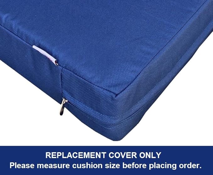 2 Pack 23X23X5 Inch Outdoor Water-Resistant Cushion Pillow Replacement Covers Only with Zipper for Patio Furniture, Sofa, Loveseat, Deep Seat Chair in Navy Color
