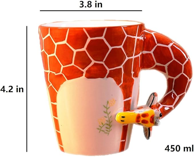 Hand-painted Animals Ceramic Mug (13.66oz) (Giraffe)