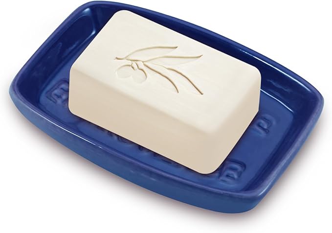 Ceramic Soap Dish, Soap Dish for Shower, Vintage Colorful Soap Holder, Soap Holder with Drain Soap Tray for Bathroom, Shower, and Vanity,Keep Soap Bars Dry