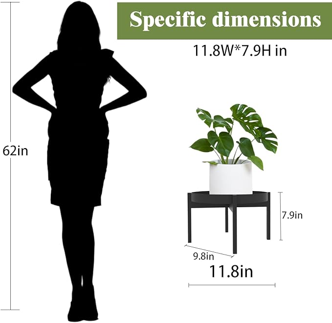 Plant Stand Indoor Outdoor, 7.9" Metal Plant Stands Stable Plant Holder Flower Pot Stands for Multiple Plant Single Flower Stand Small Plant Rack for Patio Garden Decor