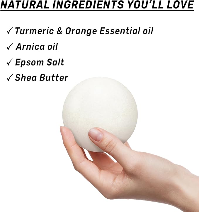 Natural Bath Bombs Luxurious Bath Foam Gift for Dry Skin Hydration Moisturizing Turmeric Arnica Orange Essential Oil Infused for A Blissful Experience