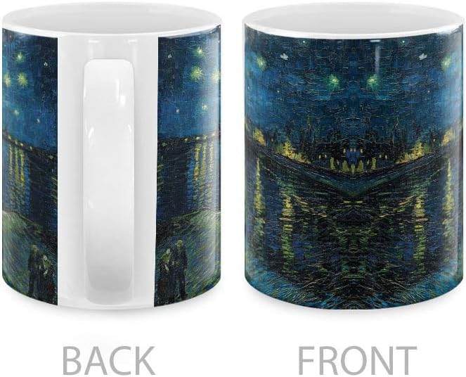 MUGBREW Classic Art The Starry Night Over The Rhone Vincent Van Gogh Ceramic Coffee Mug Tea Cup, 11 OZ