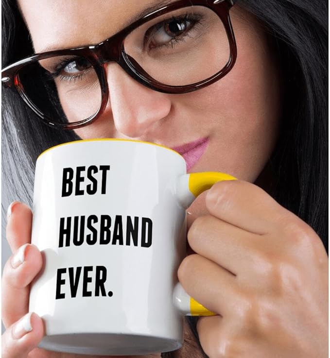 3dRose Coffee Mug, Size - 11oz - Best Husband Ever, Black Lettering On White Background Xander inspirational quotes - funny coffee cup gift