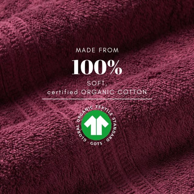 HOMELOVER 8 Pack Washcloths - 100% Organic Cotton, 500 GSM, Hotel & Spa Quality, Soft, Quick Dry, Highly Absorbent Towels for Face & Hand Wash, Shower, Gym & Bathroom Essentials (Plum Purple)