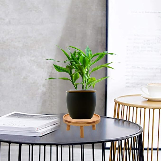 ARTORA Mid Century Modern Plant Stand, Wood Indoor Plant Holder Succulents Plant Pot Raiser Decorative Corner Planter Stand for Small to Medium Plants (Natural 2PCS)