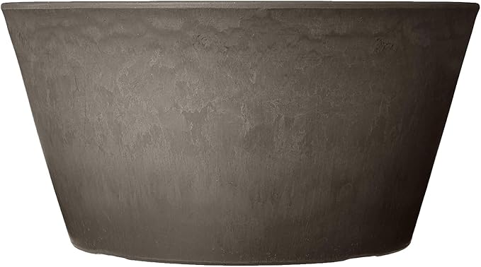 PSW Pot TD25DC Collection Shallow Bulb Pan Planter for Succulents, Bonsai, Fairy Gardens, Herbs, 10-inch, Dark Charcoal