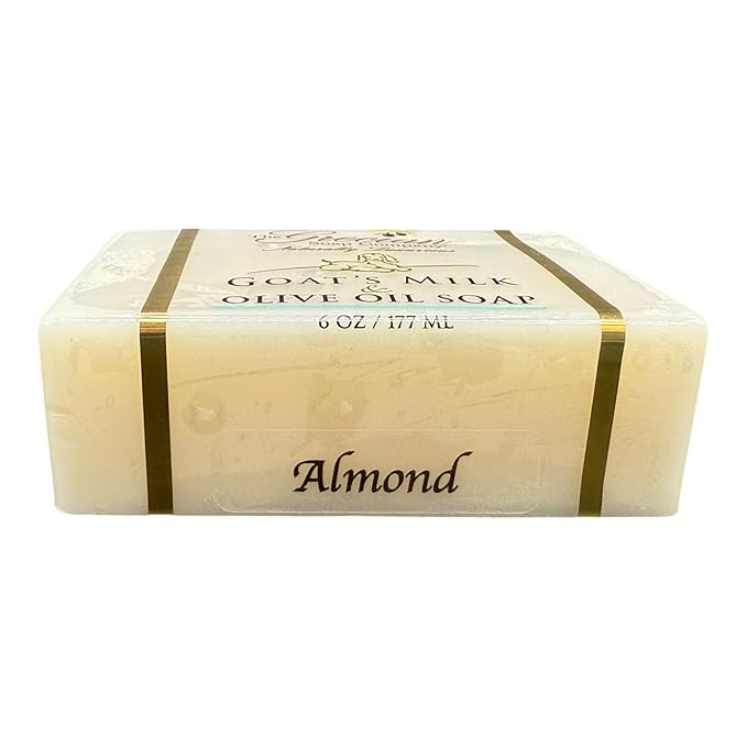 Grecian Goats Milk & Olive Oil Soap Bar 3-pack Almond Scent: Handmade, All-Natural, Soap for Dry & Sensitive Skin, RSPO Sustainable - 6oz Bar