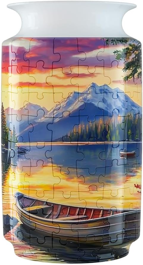 3D Puzzle Vase Unique Flower Vase for Adults Made by 162 Crved Plastic Puzzle, Relax Puzzles for Adults, DIY Jigsaw Creative Gift for Parents & Housewarming