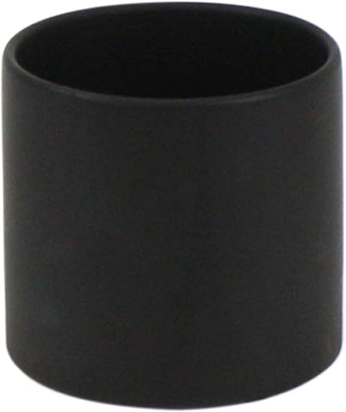 WGVI Matte Black Ceramic Cylinder Vase Width 6.5" Height 6", Flower Arrangements, Candle Holder, Terrarium Planter Pot, Storage Container Organizer, Pen Brush Holder, Modern Table top Decor, 6 Pc