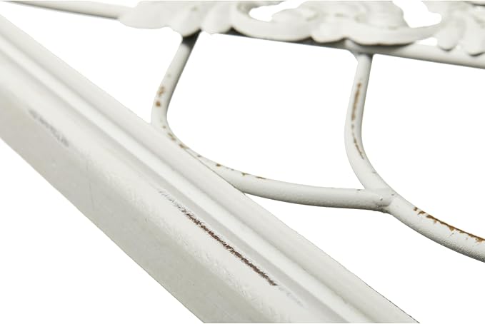 Sintosin Rustic Wood and Metal Wall Art Decor Living Room 14 x 35 Inch, Hanging Distressed White Decorative Vintage Wrought Iron Wall Decor for Living Room Entryway Hallway Bedroom Kitchen