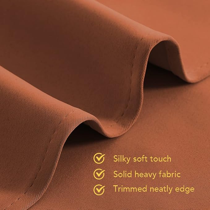 NICETOWN Halloween Burnt Orange Blackout Draperies Curtains for Kids Room, Window Treatment Thermal Insulated Solid Grommet Blackout Drape Panels for Bedroom (Set of 2, 70 by 72 inches)