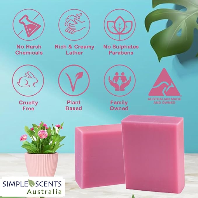 Berry Crush Scented Natural Soap Bars (5 Bars), 3.5oz Moisturizing French Triple Milled Soap Bars Enriched with Shea Butter - Pure Plant Oil Bath & Body