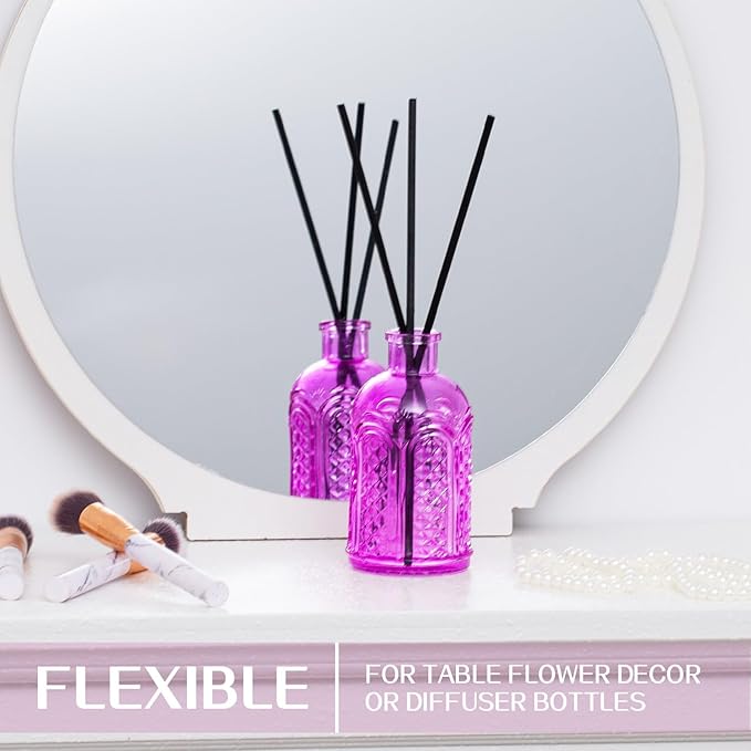 24PCS Mini Bud Vases As Wedding Centerpieces for Tables,Purple Bud Vases for Flowers,Small Flower Vases Suitable for Birthday Party,Anniversary,Wedding Reception,Baby Shower (Purple, 24PCS)