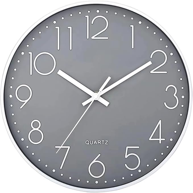 Wall Clock Silent & Non Ticking Modern Quartz Battery Operated Digital Quiet Sweep Office/Home/School/Kitchen Decor Clocks 9 Inch