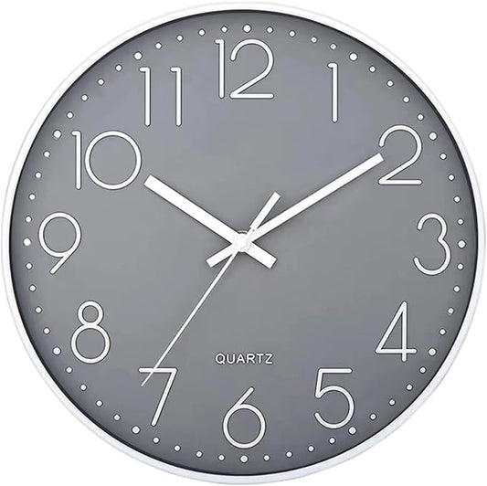 Wall Clock Silent & Non Ticking Modern Quartz Battery Operated Digital Quiet Sweep Office/Home/School/Kitchen Decor Clocks 9 Inch